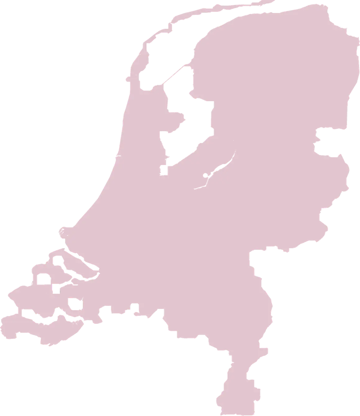 Kaart van Nederland met plaatsen waar eVilla bouwde, bouwt of aan planontwikkeling werkt