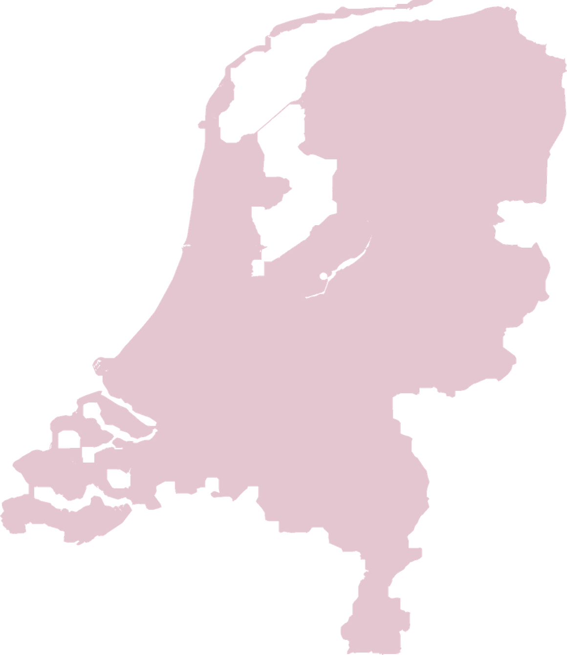 Kaart van Nederland met plaatsen waar eVilla bouwde, bouwt of aan planontwikkeling werkt